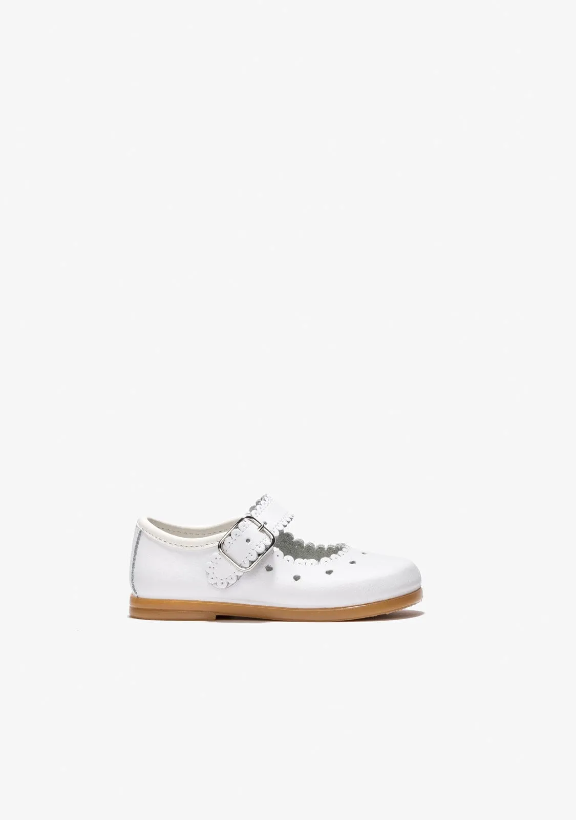 Baby's White Buckle Waves Shoes Napa