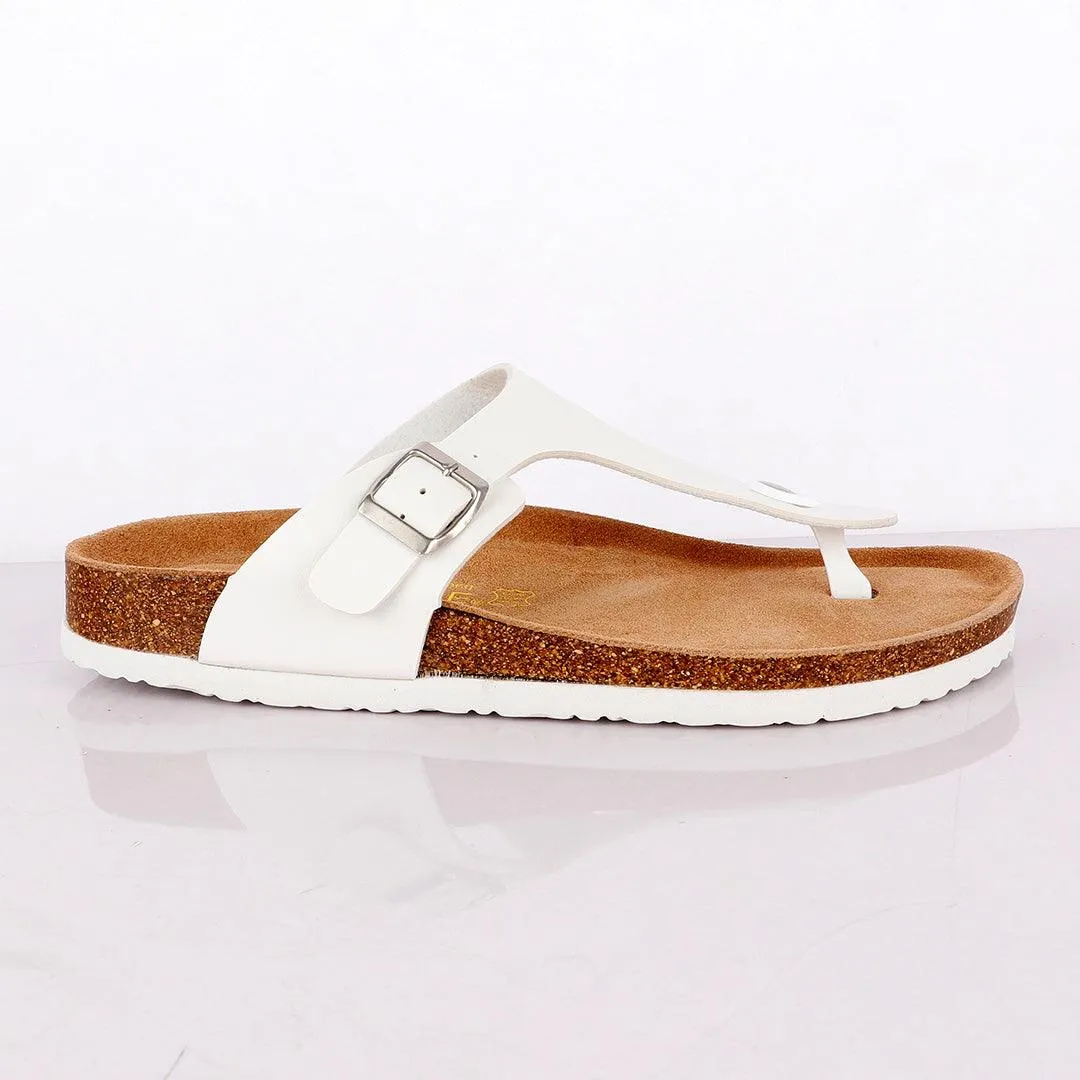 Big Brave "Birkenstock" Unisex Flat Slippers - White