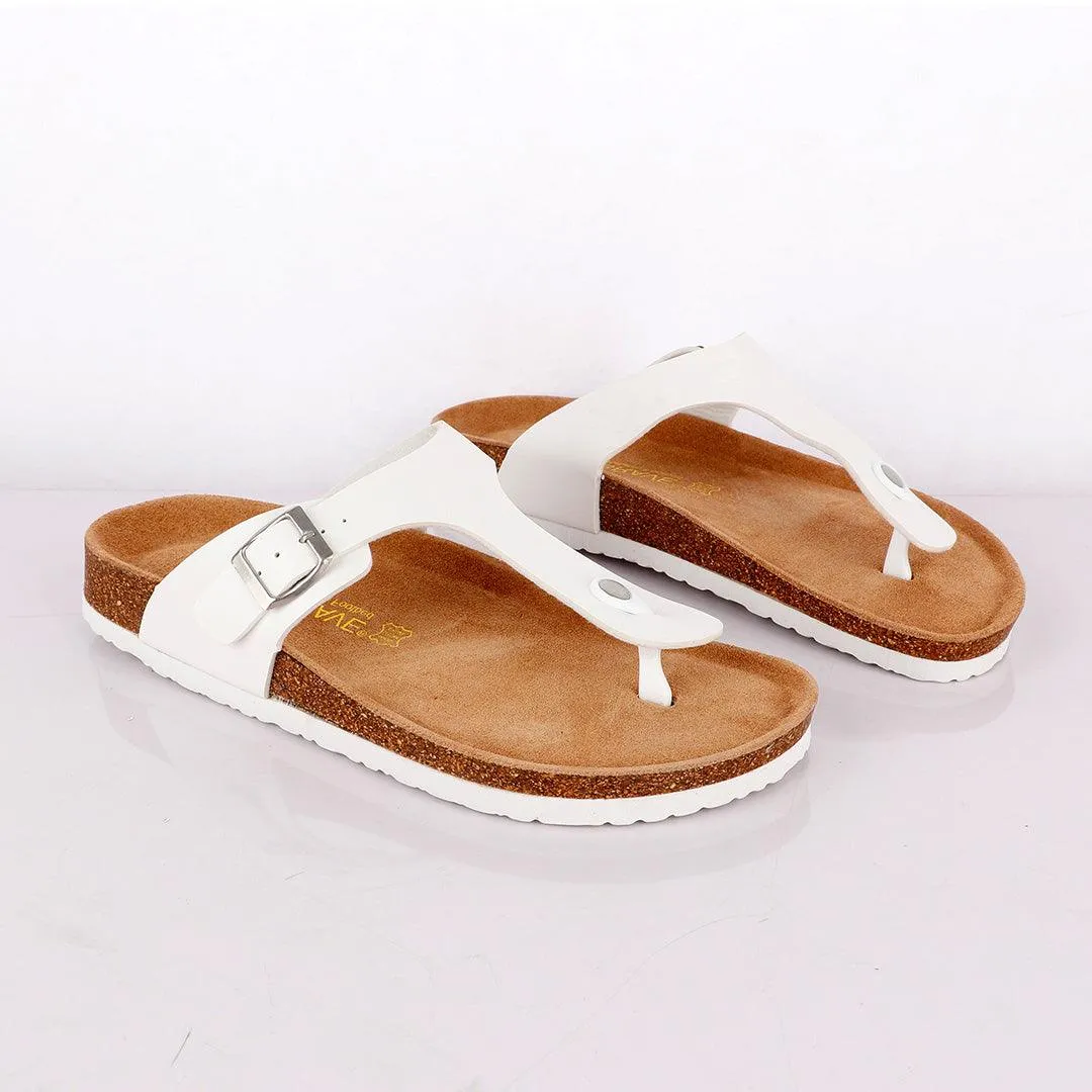 Big Brave "Birkenstock" Unisex Flat Slippers - White