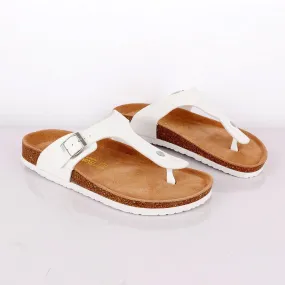 Big Brave "Birkenstock" Unisex Flat Slippers - White