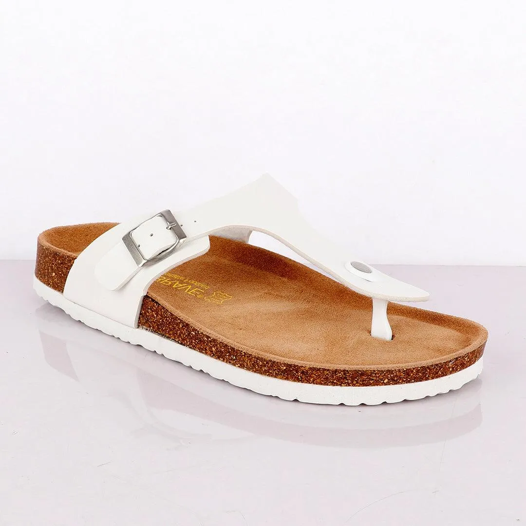 Big Brave "Birkenstock" Unisex Flat Slippers - White