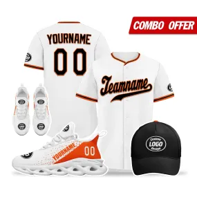 Corporate Gifts,Custom White Orange Jersey MaxSoul Shoes and Hat Combo Offer Personalized ZH-D0b0087-a