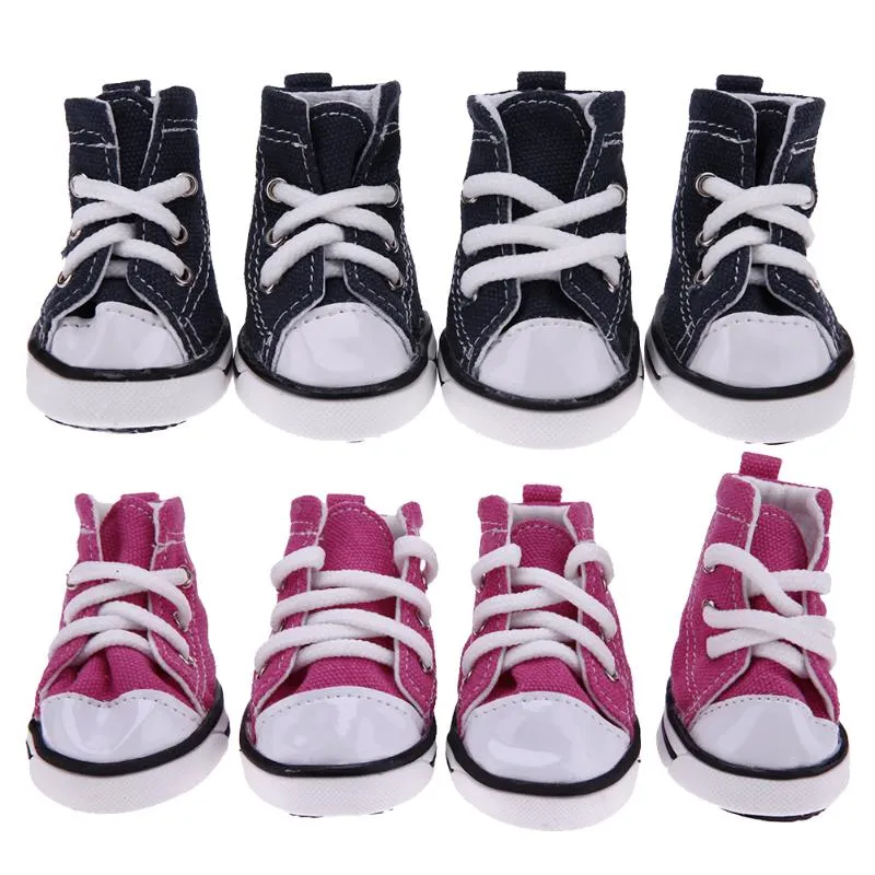 Denim Pet Dog Shoes Anti-slip Waterproof Sporty Sneakers Booties