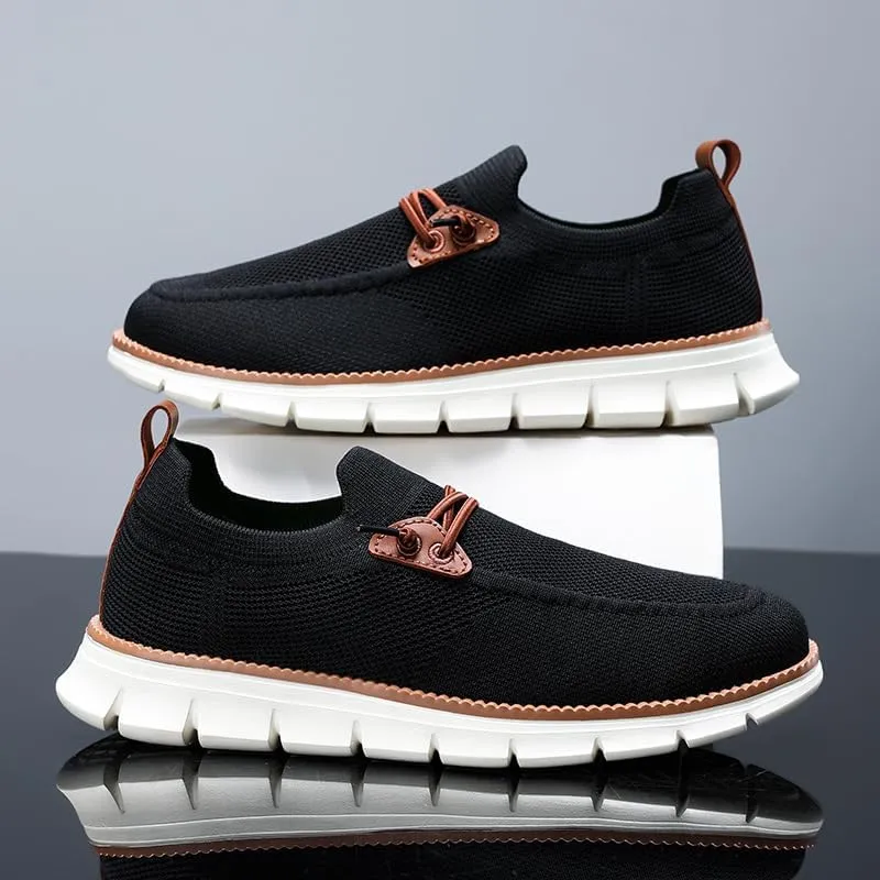 Mens Loafers Shoes Oxfords Lace Up Mesh Slip on Shoes Casual Comfortable Lightweight Fashion Walking Sneakers Slippers Dress Breathable Business Sneakers Outdoor Work Sports Soft Sole Shoe