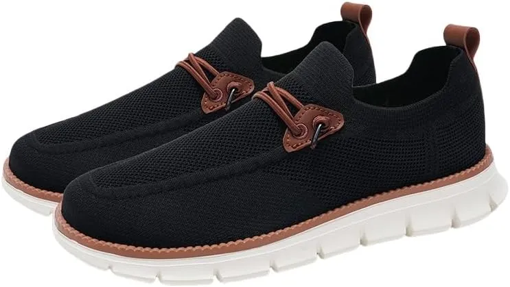 Mens Loafers Shoes Oxfords Lace Up Mesh Slip on Shoes Casual Comfortable Lightweight Fashion Walking Sneakers Slippers Dress Breathable Business Sneakers Outdoor Work Sports Soft Sole Shoe