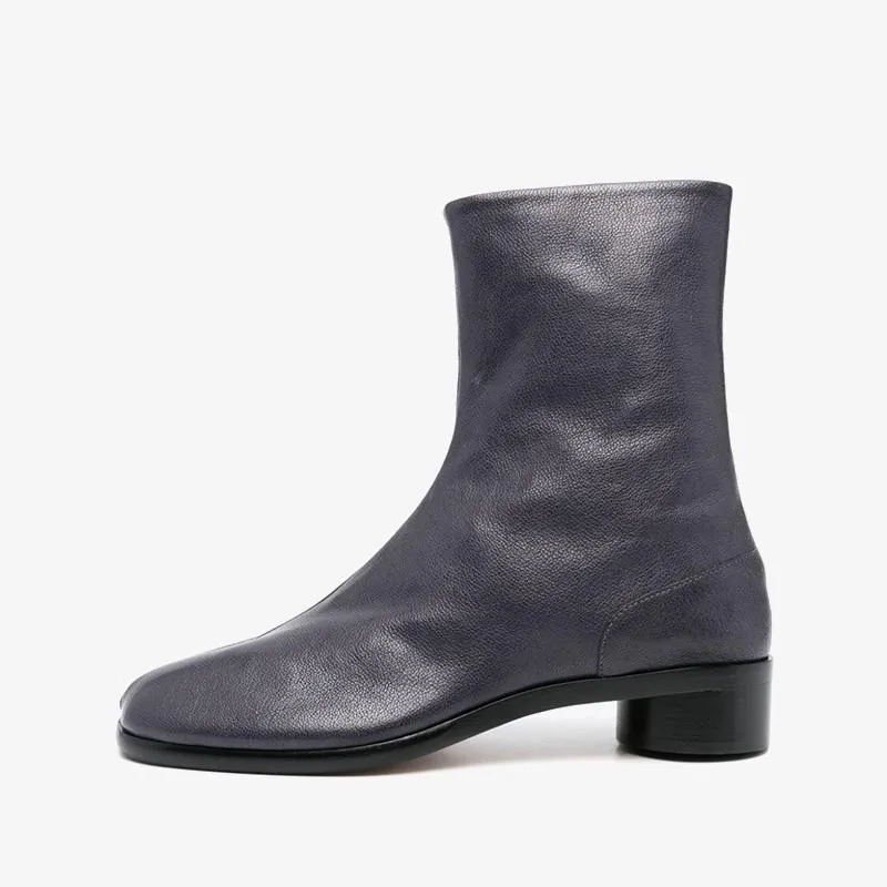 Midnight Leather Ankle Boots