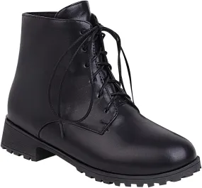 oiangi Ankle Boots for Women Low Heel Comfortable Leopard Lace Up Round Toe Square Heel Short Booties Lightweight Casual Trendy Non-slip Shoes