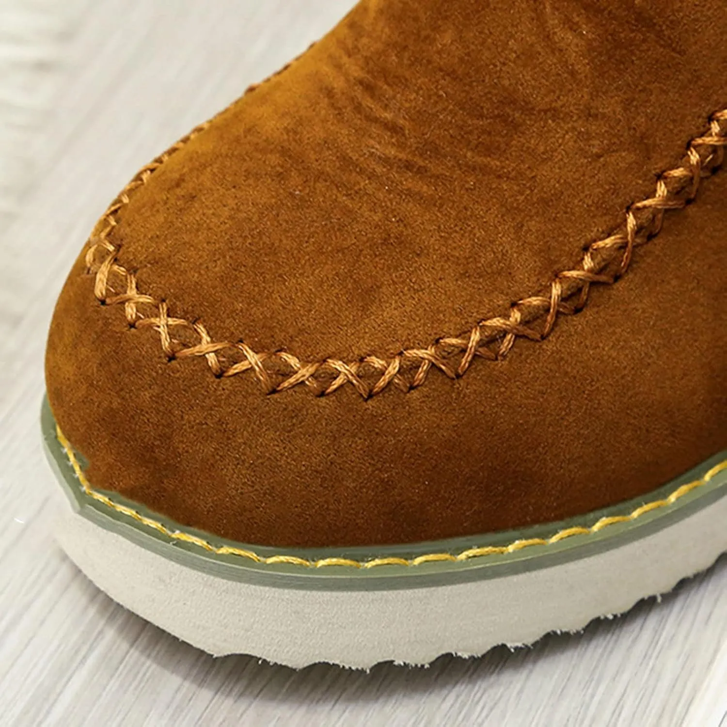 Platform Snow Boots for Women 2022 Winter Fashion Round Toe Plush Warm Slip on Flat Ankle Booties Solid Casual Comfortable Outdoor Ladies Shoes