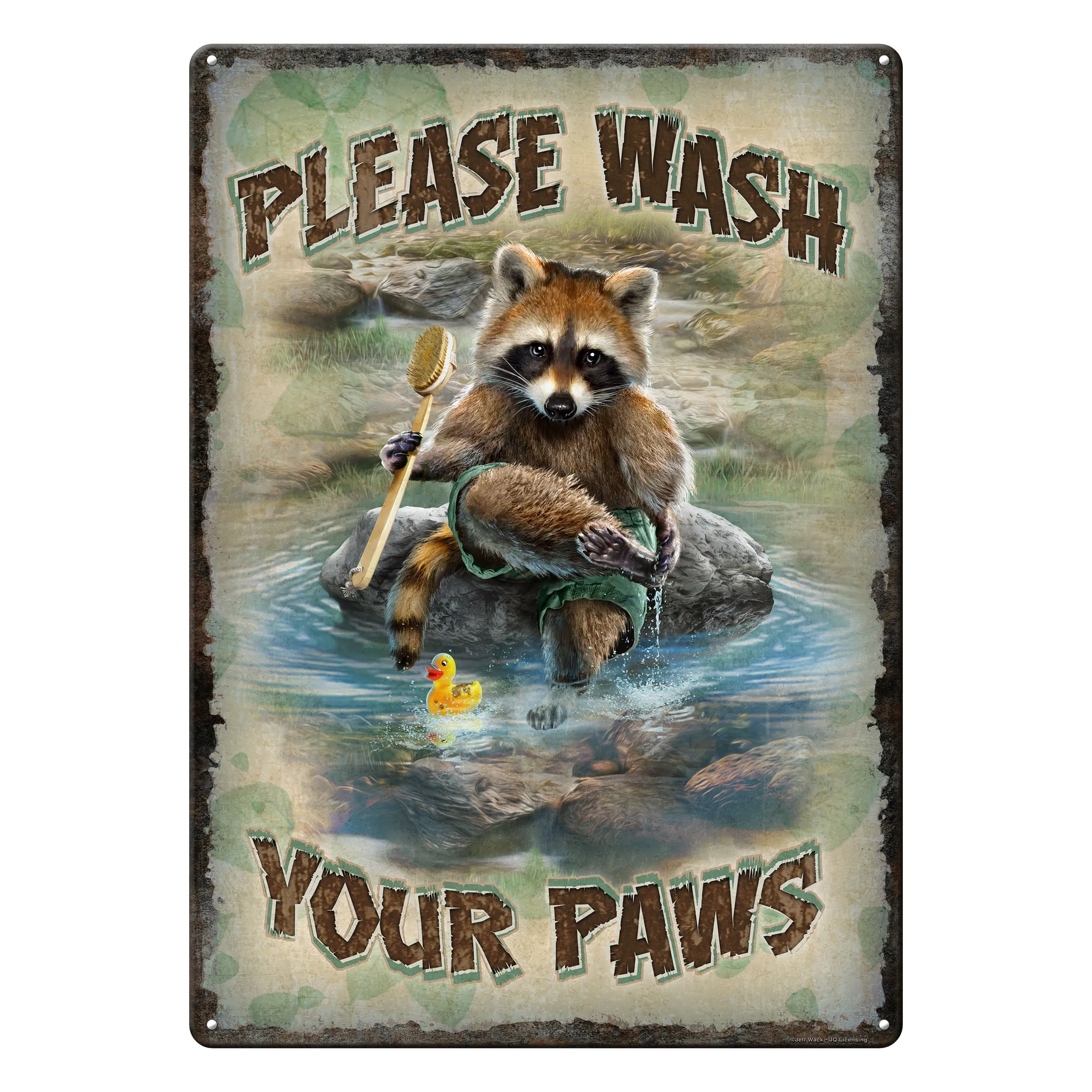 Tin Sign 12in x 17in-Wash Your Paws